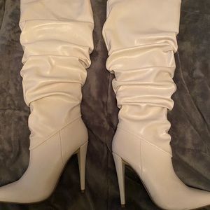 Bone color boots